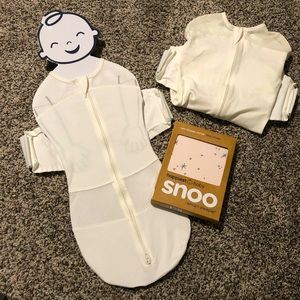 Small & Large SNOO Swaddles + Pink Star Sheet